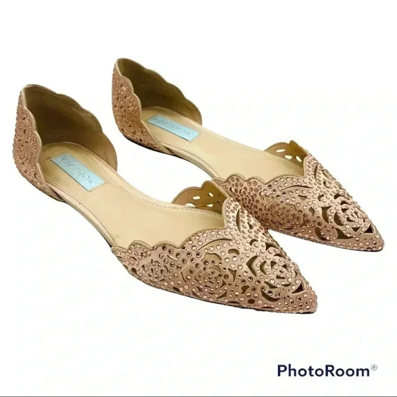 Blue by Betsy Johnson Point Toe Embellished Lucy Flats - Picture 1 of 9
